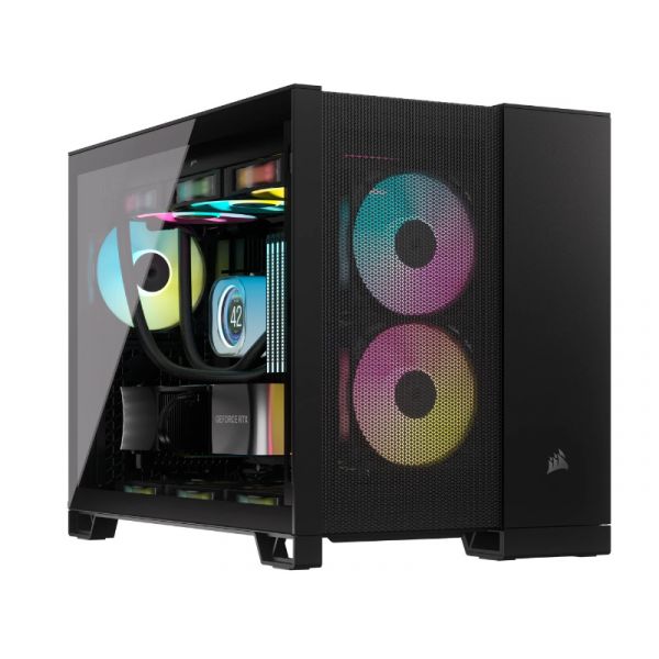 CORSAIR 2500D AIRFLOW Edzett Üveg PC Ház Tápegység nélkül (CC-9011263-WW) fekete